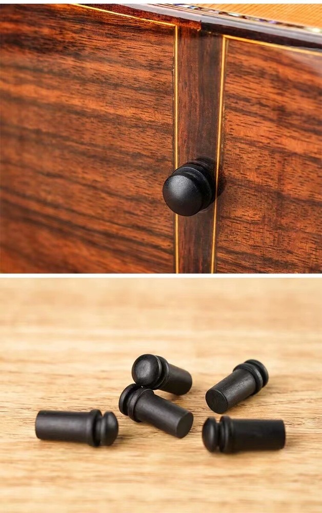 10x Guitar End Pin Ebony Strap Button Peg Bridge Luthier nut saddle string Black