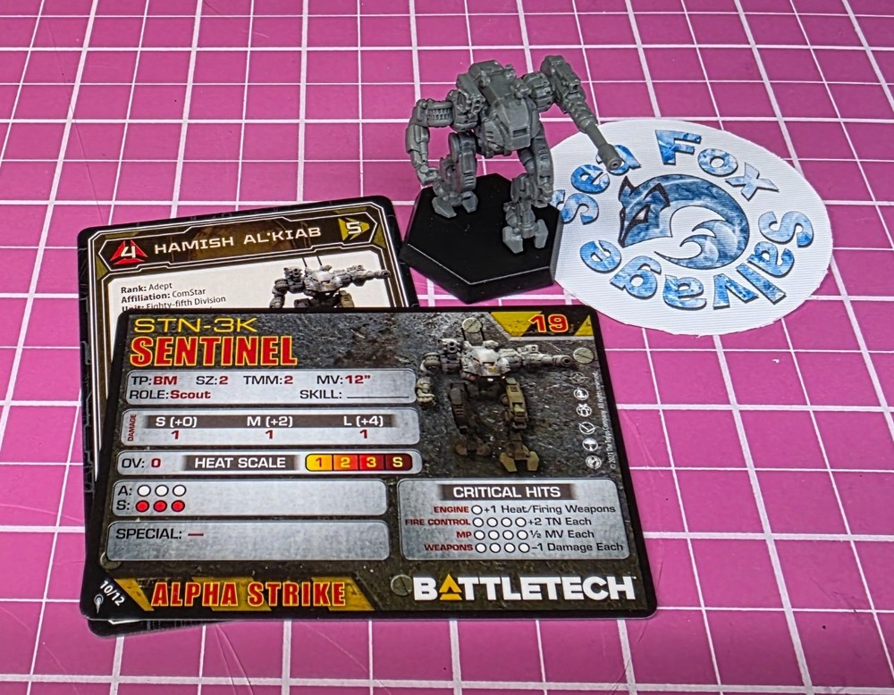 BattleTech Sentinel Mech -- ComStar Command Level II + Cards