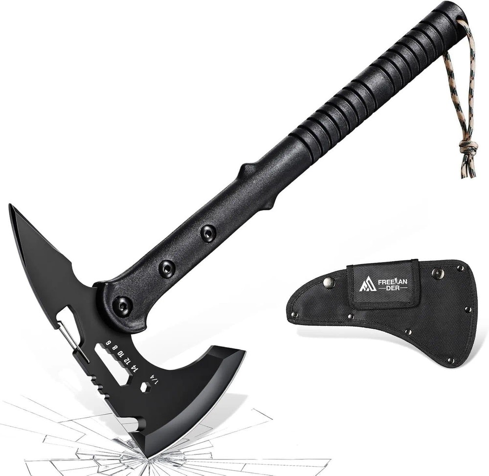 Tactical Axe 2 Pack Sharp Tomahawk W/ Sheath Portable Tomahawk W/ Clip & Bottle
