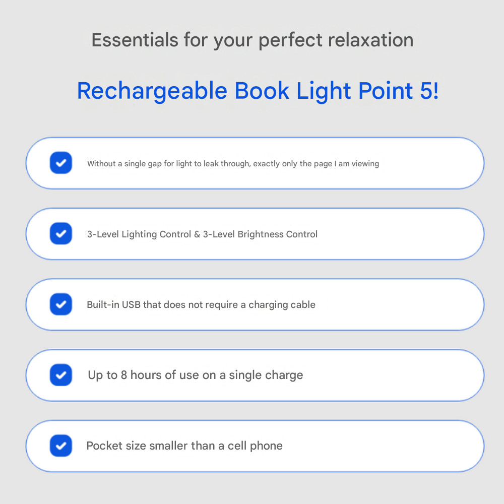 Reading Light Book Light Rechargeable LED