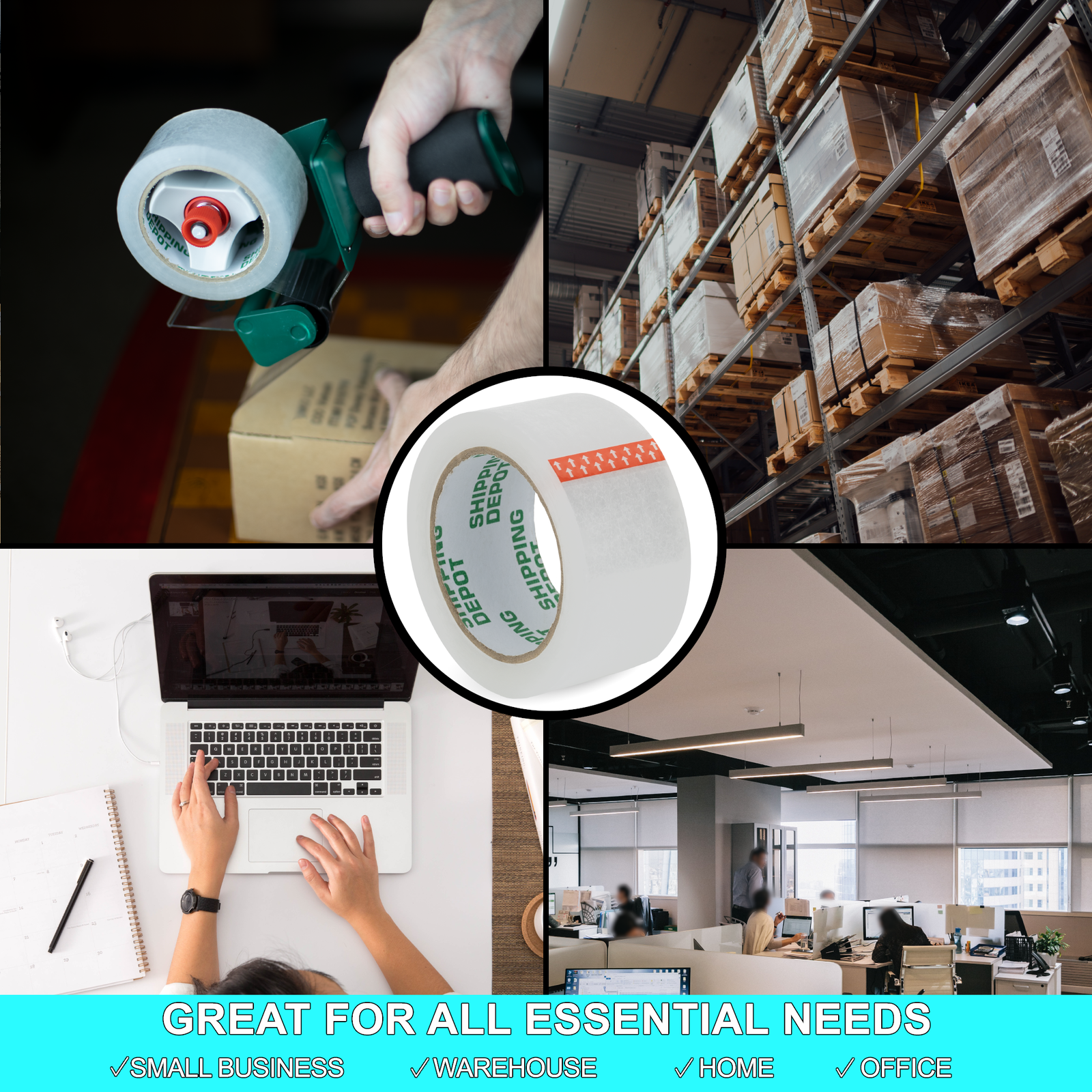 2" or 3" x 110yds Packing Tape - Thickness 1.6 Mil Or 2 Mil - Clear Box Tape