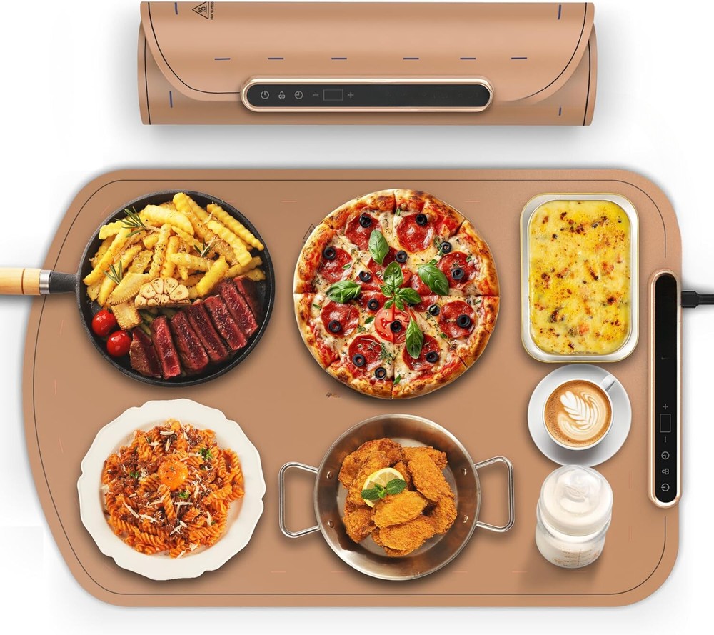 FoodWarming Pad,Silicone Heating Padwith7Temperature Levels andAuto-Off Function