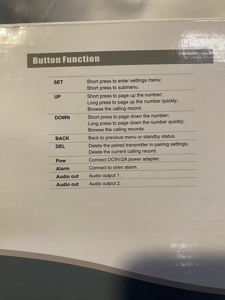wireless calling system reciever model ZJ-39