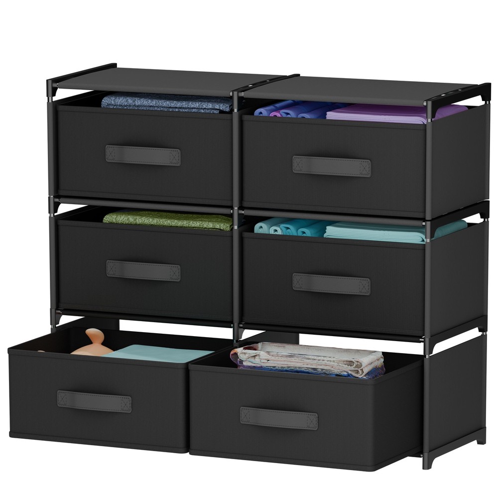 Non-Woven Fabric Multi-Functional Storage Cabinet, Double Row 6-Drawer