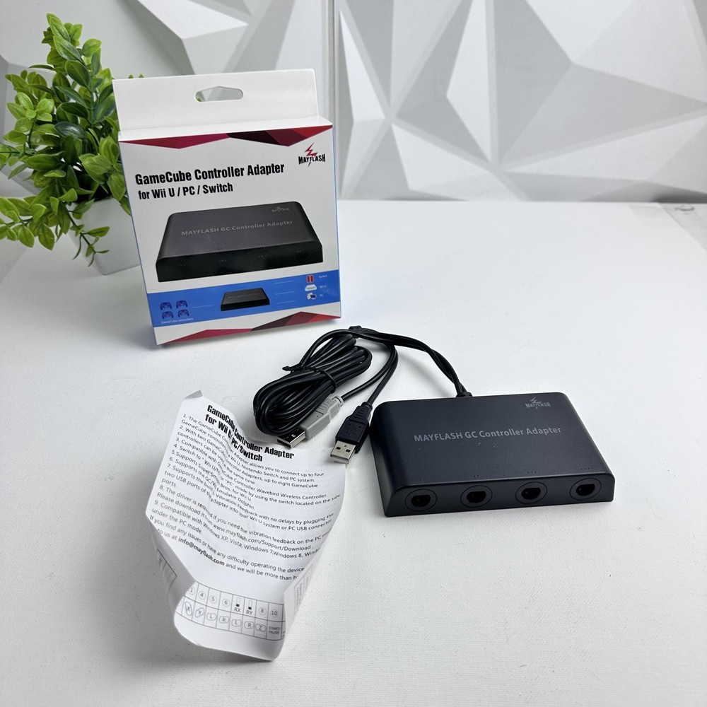 Mayflash Gamecube Controller Adapter for Wii U, Switch, PC, Plug & Play, 4 Ports