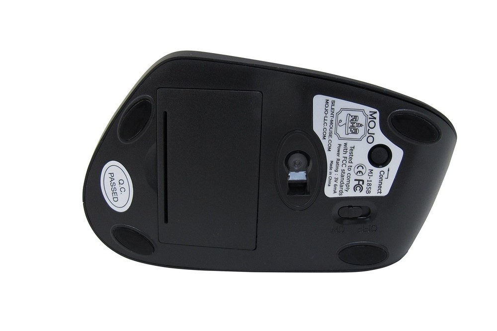 MOJO Silent Bluetooth Vertical Mouse - Wireless Optical Ergonomic Mouse w/Adj...