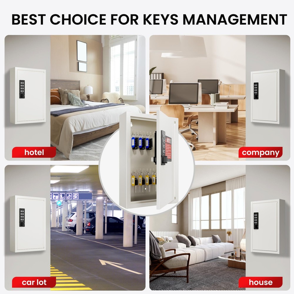 Key Lock Box for Keys with Code, Key Box Wall Mount Cabinet, Electronic Lock,...