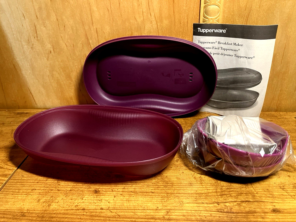Tupperware Microwave Breakfast Maker W/2 Egg Inserts, New, OOP