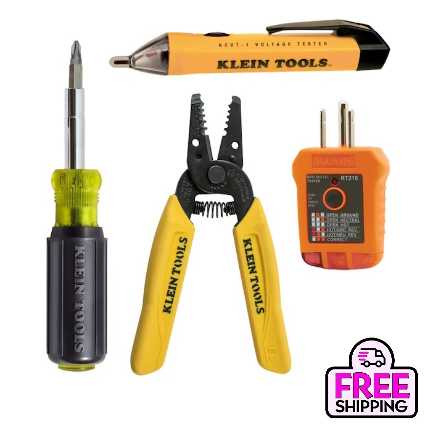 Klein Tools Electrician Tool Set 4-Piece Durable Tools Free Shipping