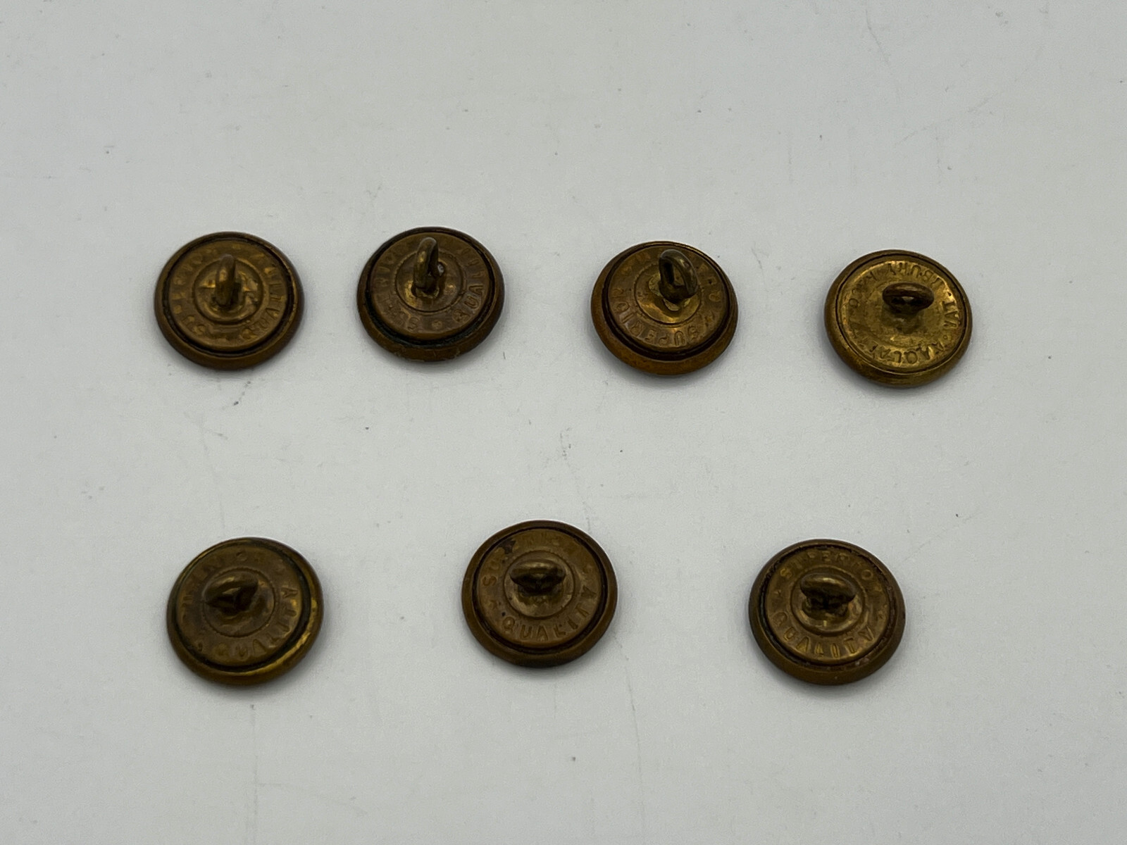 Vintage Lot of 7 Los Angeles Police Goldtone Uniform Buttons