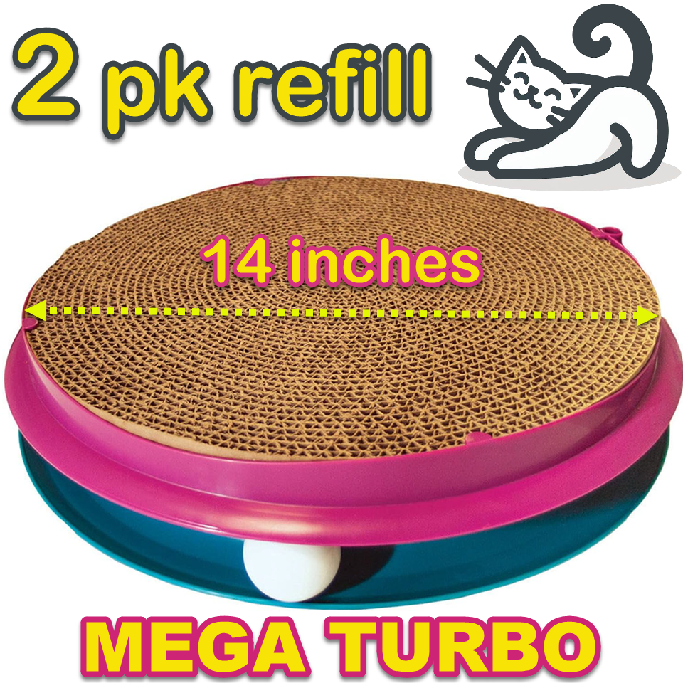2 pk of 14" Replacement Scratch Pads for the Bergan MEGA Turbo Scratcher Cat Toy