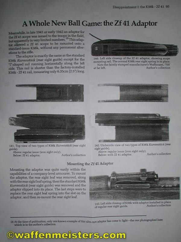 Zf41 Adapter Rail for WWII German K98 Mauser Sniper 98k zf41