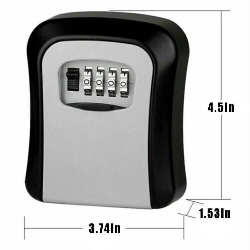 4-Digit Combination Lock Key Box Safe Storage Box Padlock Security Home Outdoor