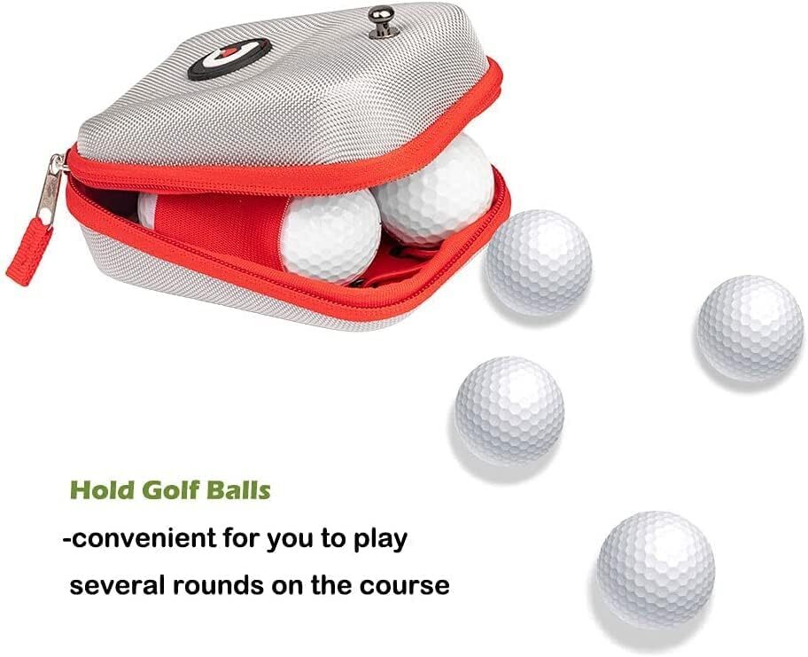 Golf Rangefinder Hard Shell Case Compatible with 5.59*3.7*2.5inch, Silver-Red