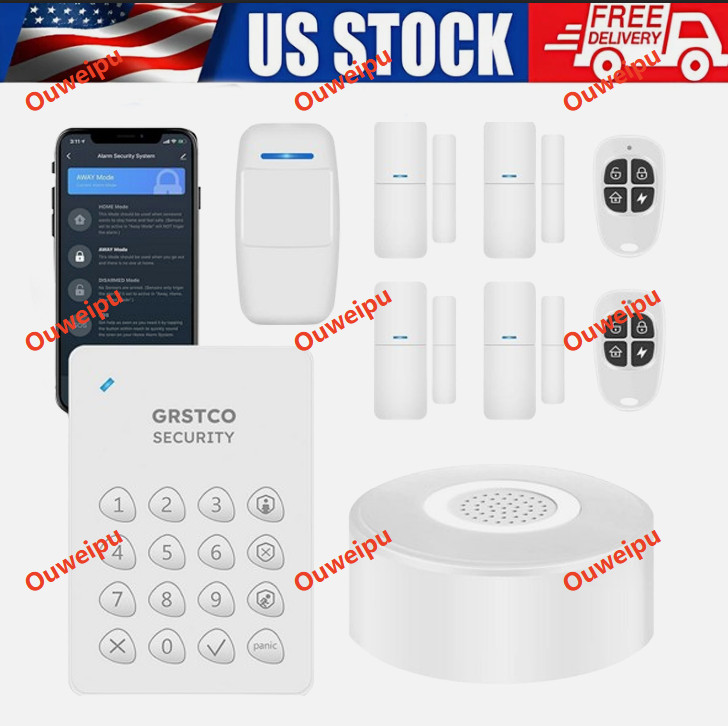 Smart WiFi Home Alarm System Residential Wireless Security Control Sensor Lot