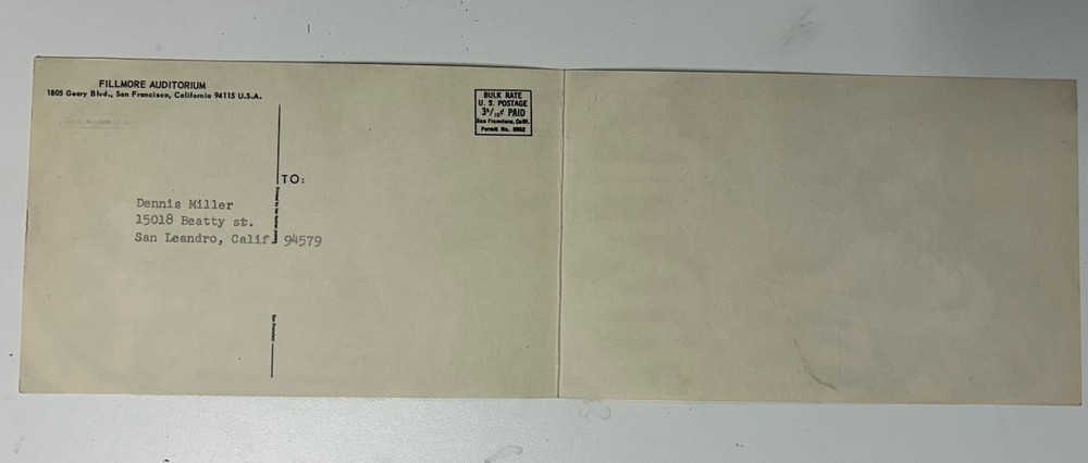 1968-FILLMORE-BG-113/114 DOUBLE POSTCARD-ERIC BURDON & ANIMALS/QMS/COUNTRY JOE