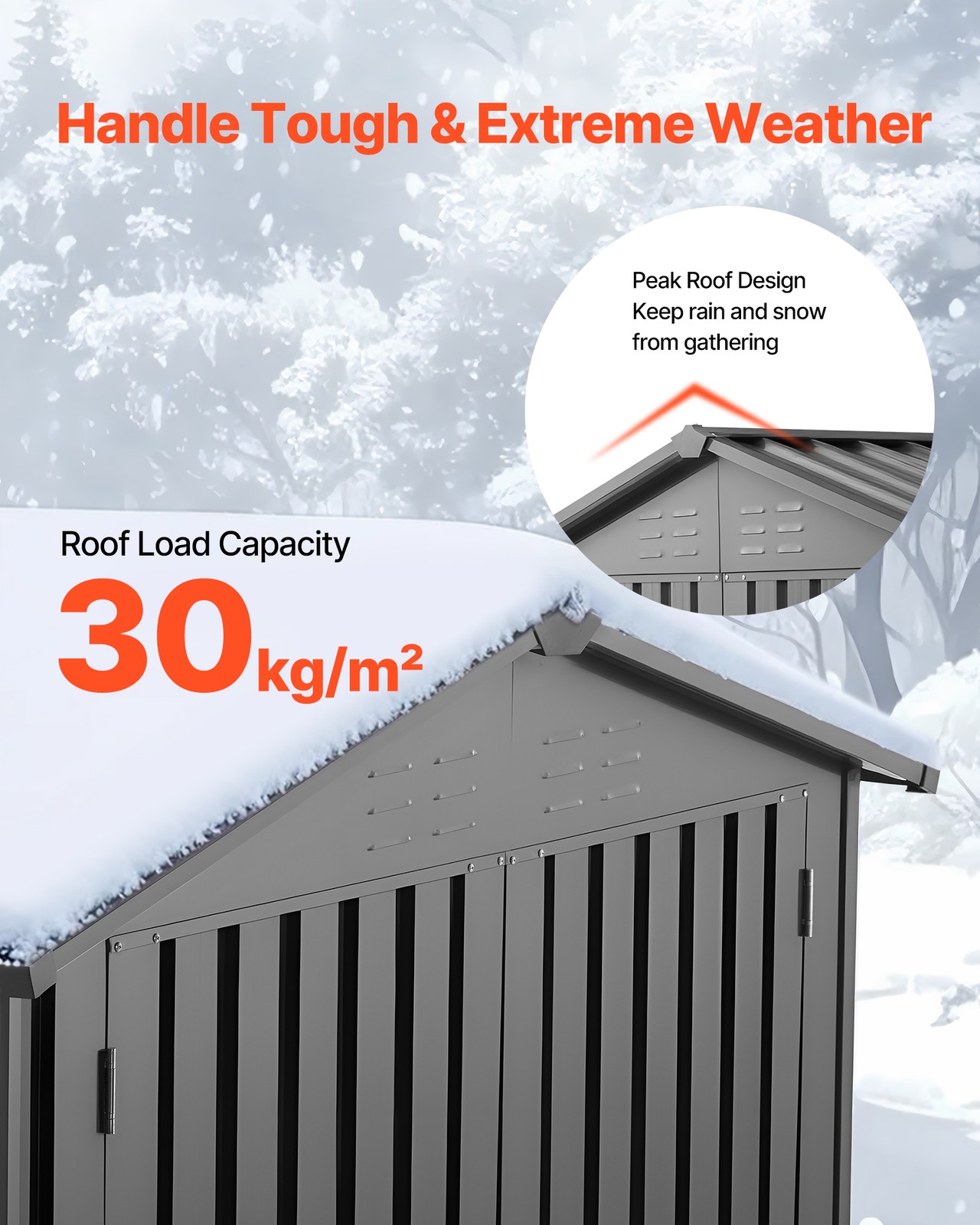 VEVOR 6 x 4 FT Metal Garden Shed Outdoor Storage Shed with 4 Louver Vents Grey