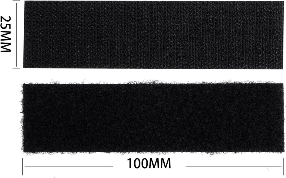 1x4 Inch Black Hook and Loop Strips - 15 Sets Heavy-Duty Adhesive Solution