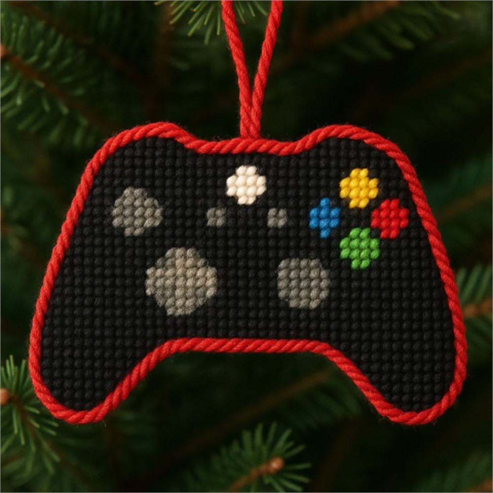 Game Controller Ornament Needlepoint Canvas