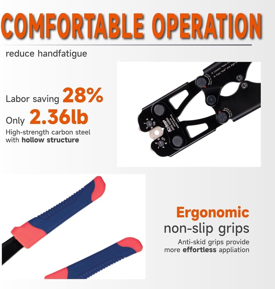 iCrimp Battery Cable Lug Crimping Tool Kit