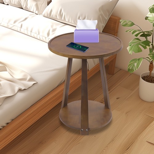50x60cm Round Side Table, Side Table for Small Spaces, Modern Couch End Table