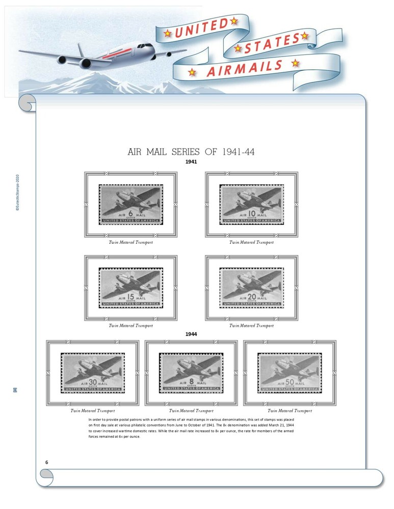 U.S. Airmail Stamp Supplement 1918 - 2012 (White Ace Alternative)