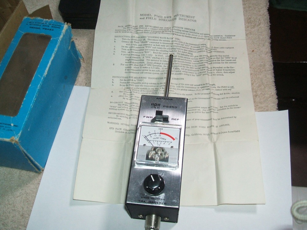 PACE PATHCOM VINTAGE SWR METER MODEL P5453 FIELD STRENGTH INDICATOR ANTENNA
