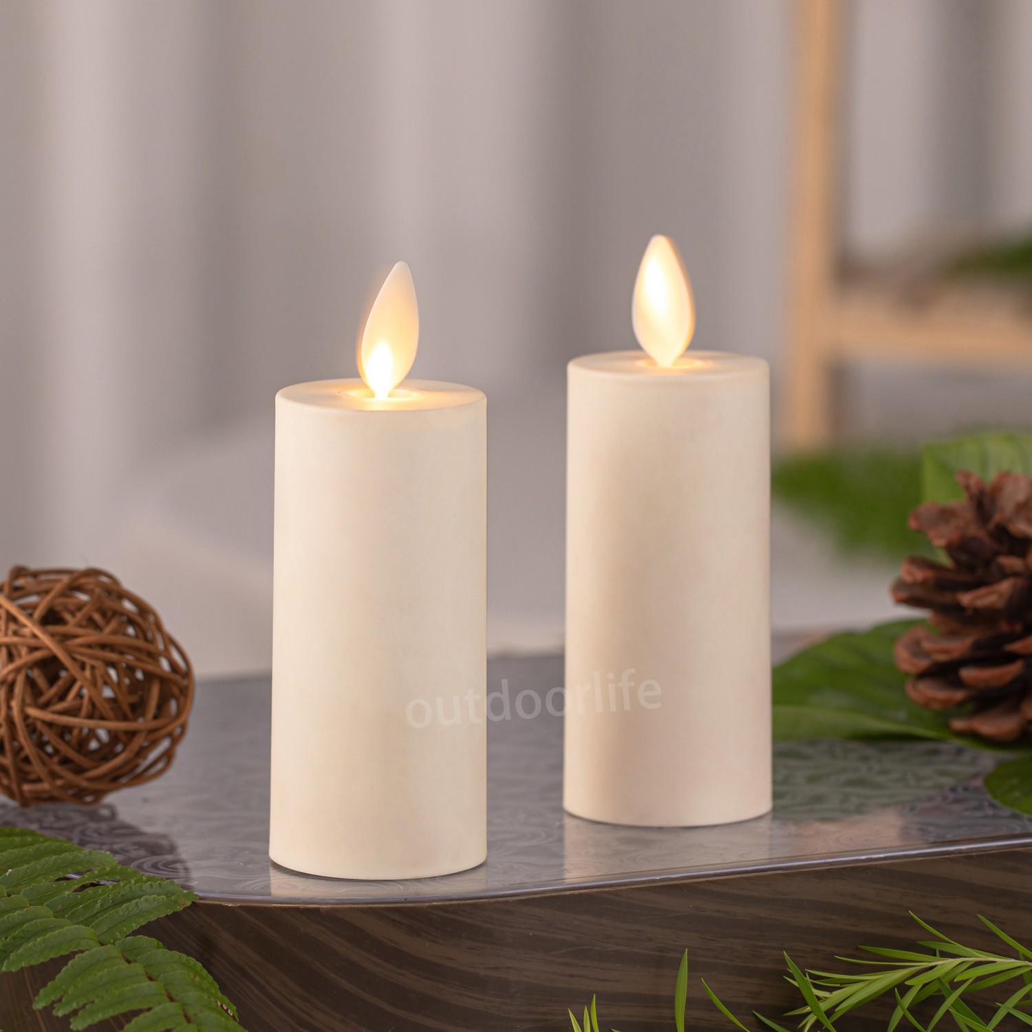 Luminara Votive Flameless Candle 2pcs Ivory Moving Flame Matte Plastic Finish