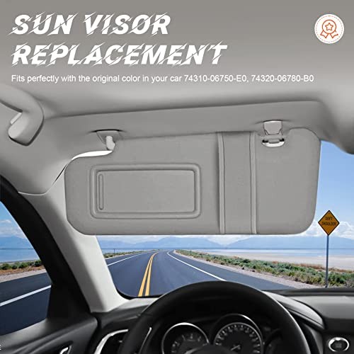 Gray Driver Left Side Sun Visor Replacement Compatible with 2007 2008 2009 Grey