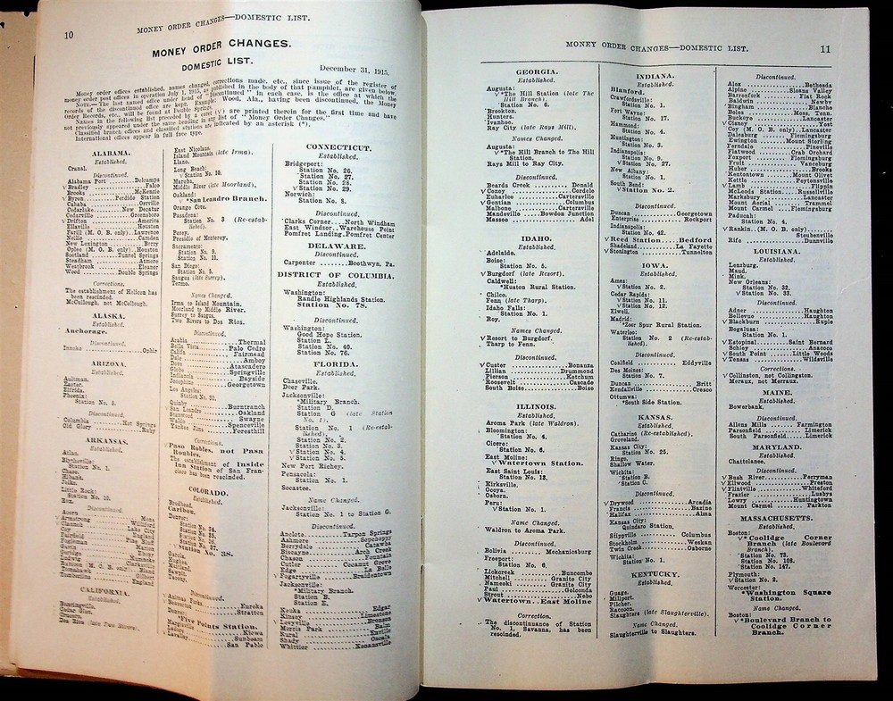 United States Official Postal Guide January 1916 Postal Laws Inking Pads