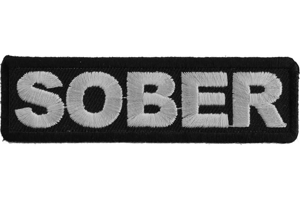 SOBER EMBROIDERED 1 X 3 1/2 PATCH