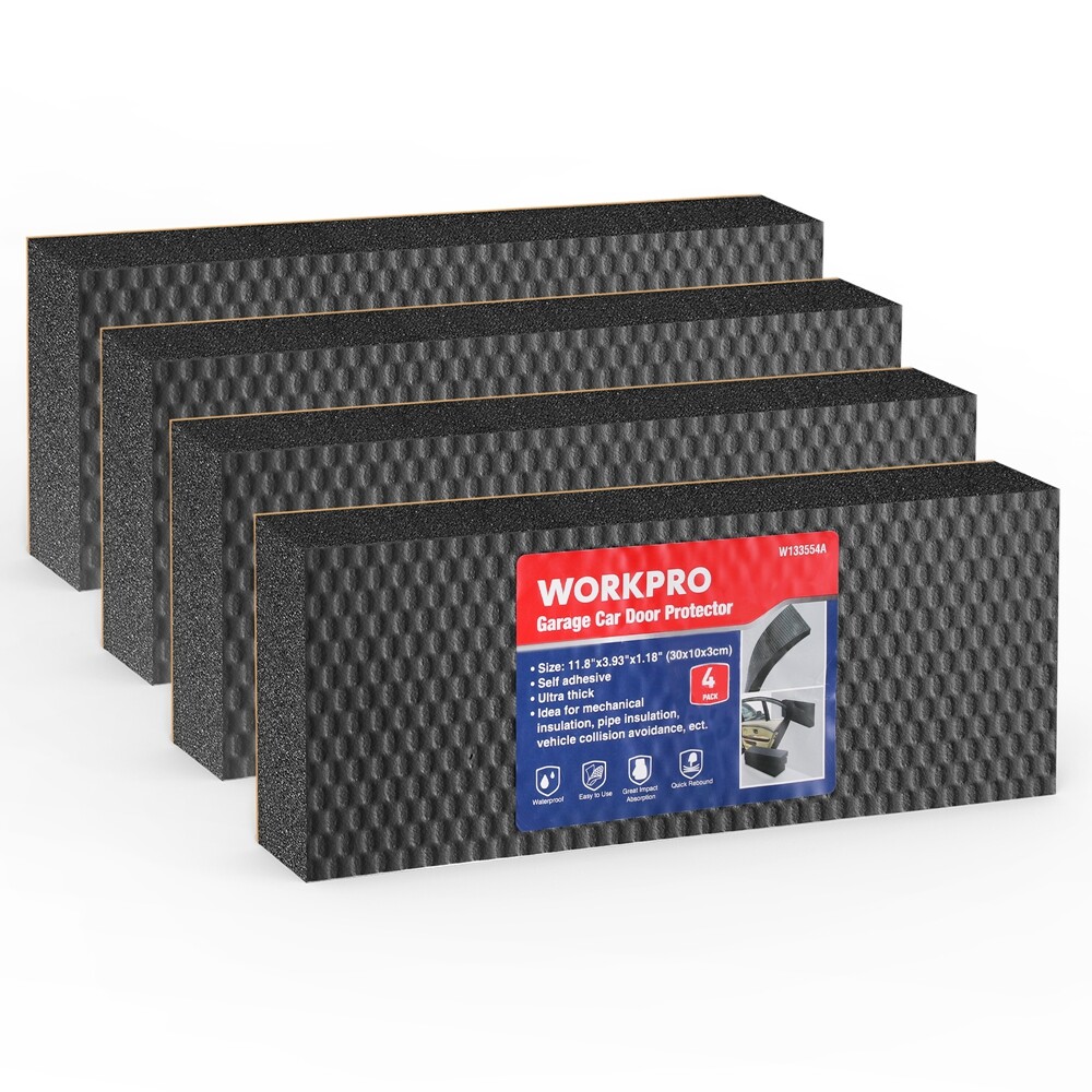 WORKPRO Garage Wall Protector 4PACK Garage Car Door Protector Foam Bumper Guards