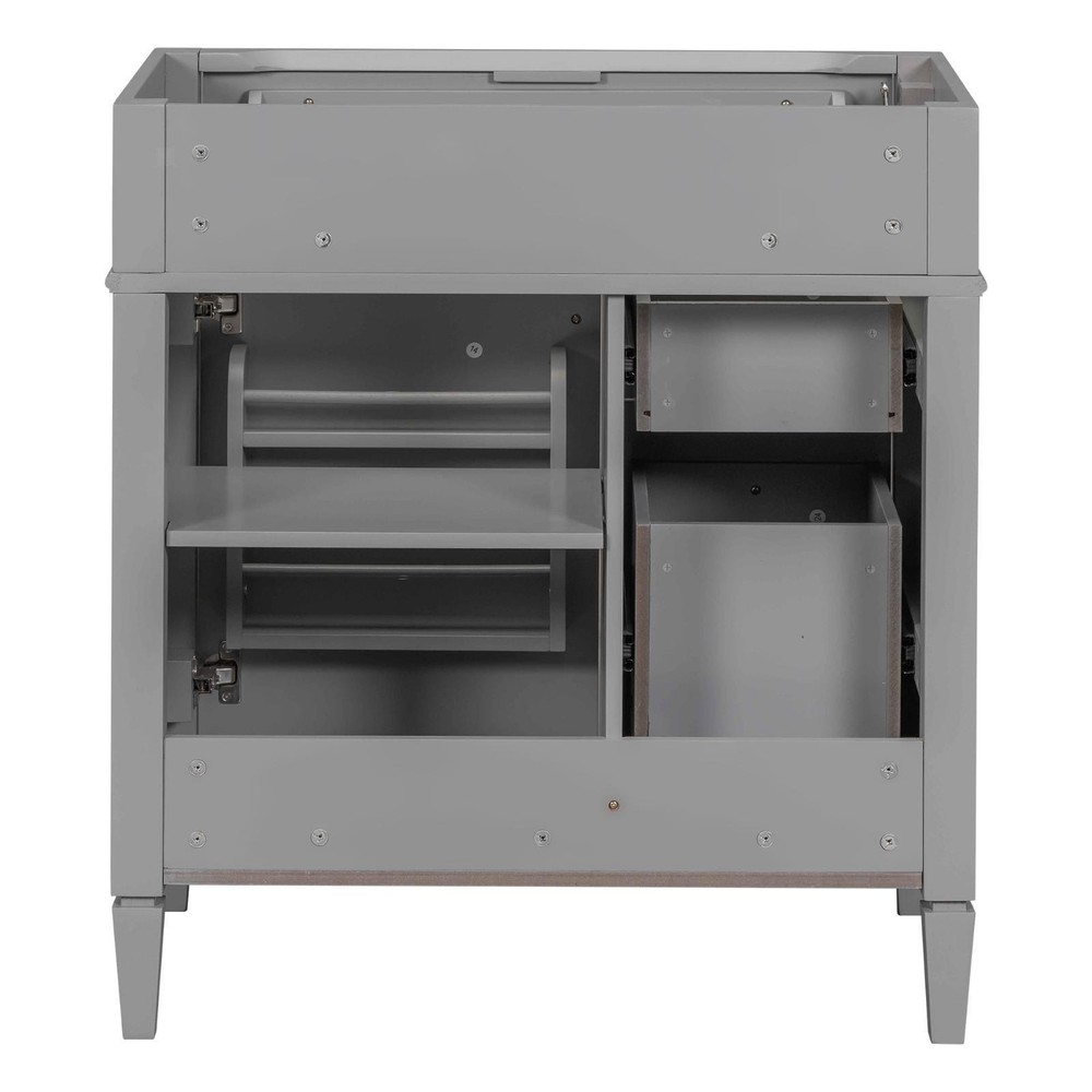 Modern 30'' Bathroom Vanity with Ample Storage Space, Cabinet Design & Tip-out