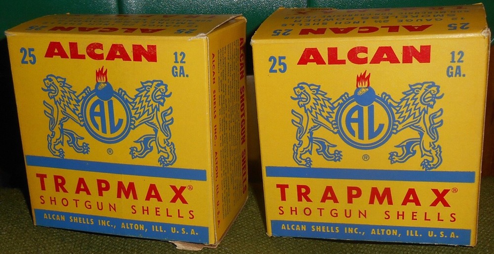 2 Alcan Trapmax 12 gauge Shotgun Shell ammo Boxes - Empty