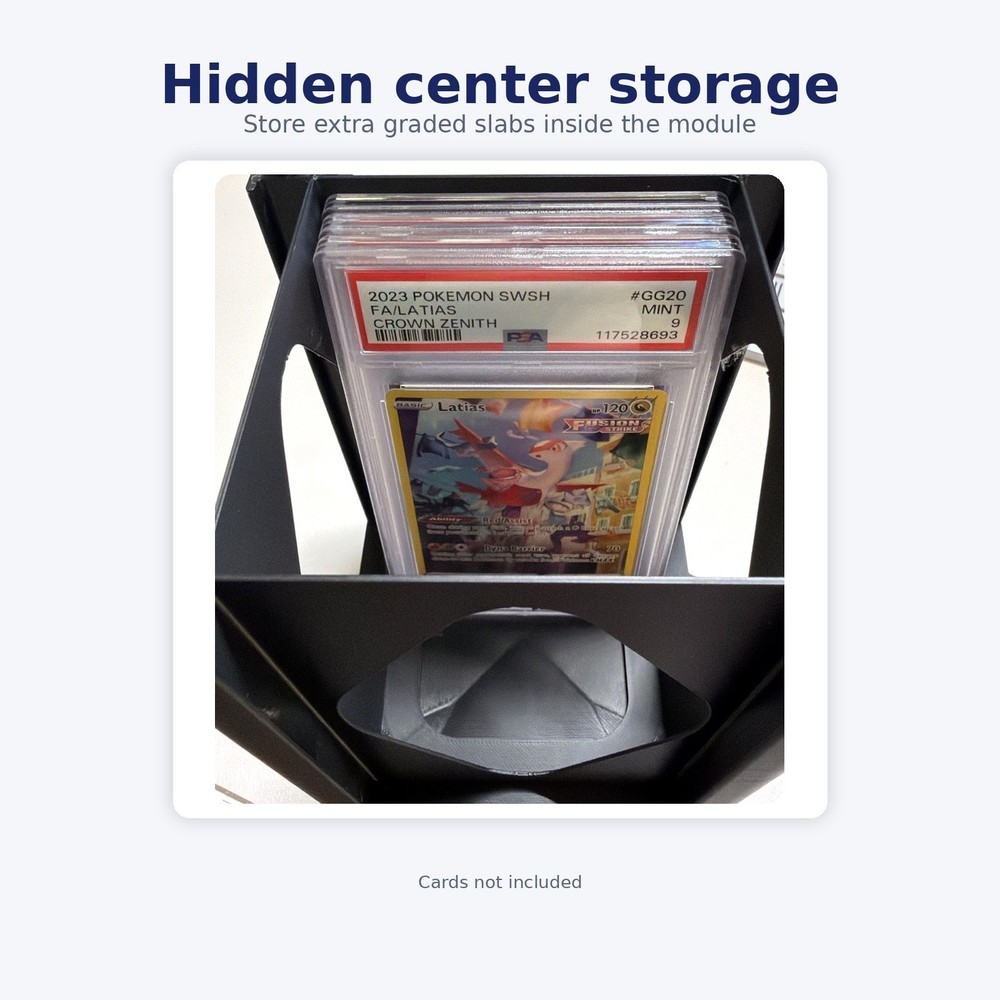 PSA & CGC Graded Card Holder Display Rotating Stackable Storage Displays 4 Slabs