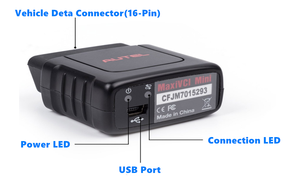Autel MaxiVCI Mini Bluetooth Diagnostic Interface For MP808TS TS608 MK808TS