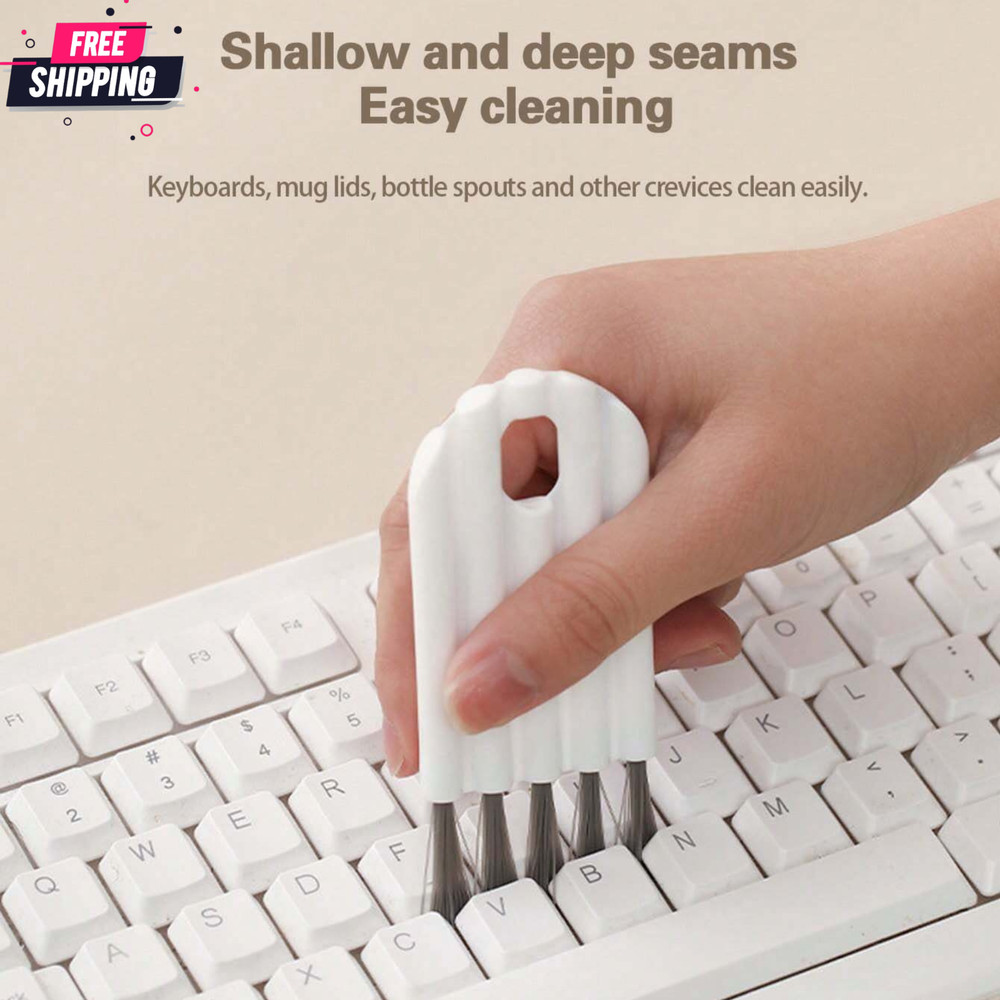 Multipurpose Cleaning Brush Soft Curved Handle Keyboard Electronics Cleaning Kit