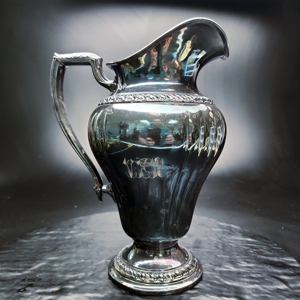 International Silver Grand Duchess Pitcher 7117 Silverplate VFW Fire Dept