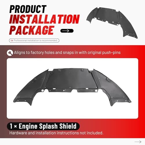 Front Lower Engine Splash Shield Compatible with 2012-2018 Ford Focus 2.0L