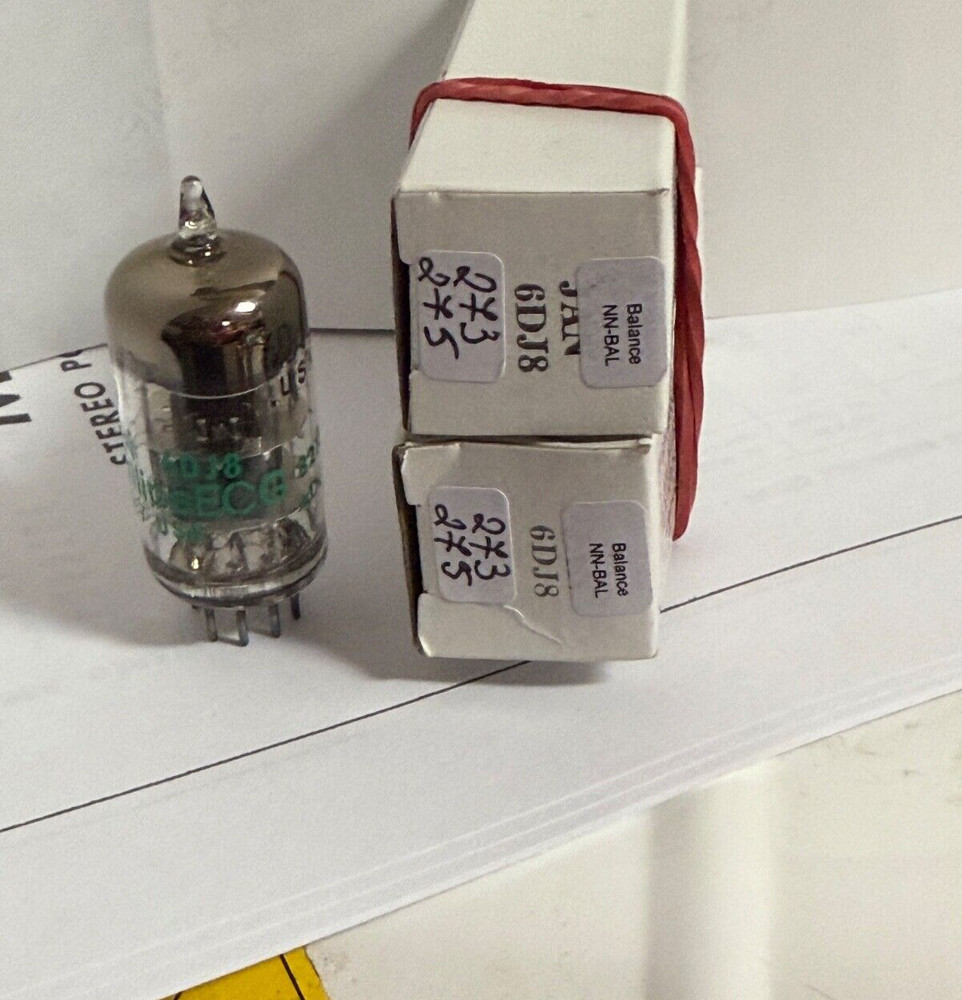 JAN Philips NOS Low Noise 6DJ8 ECC88 6922 TAD / Amplitrex Matched Pair
