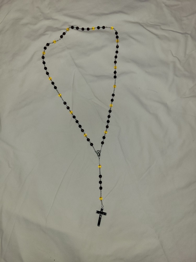 LSU Catholic Rosary (Purple and Gold Beads)