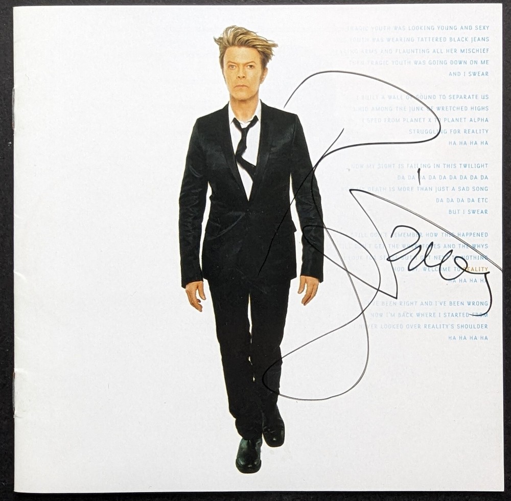 SIGNED David Bowie 'Reality' CD Inner Booklet (2003)