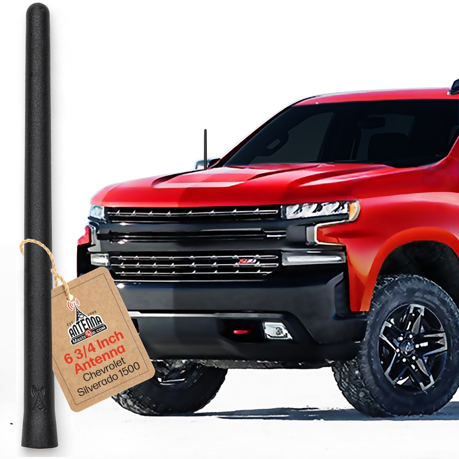 **THE ORIGINAL**  6 3/4" ANTENNA MAST - FITS: 2006-2026 Chevrolet Silverado 1500