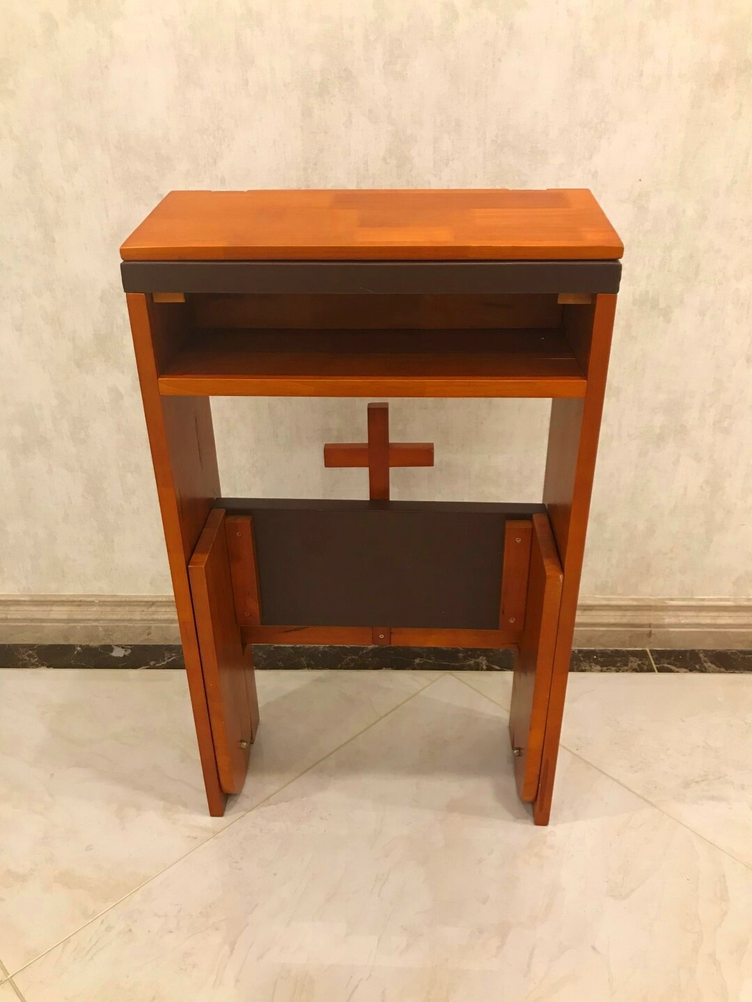 prayer bench stool table chair Padded Kneeler Shelf folding wooden church new