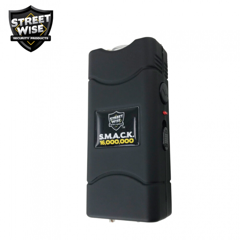Streetwise Mini SMACK 16,000,000 Volt STUN GUN Flashlight w/ Holster - BLACK