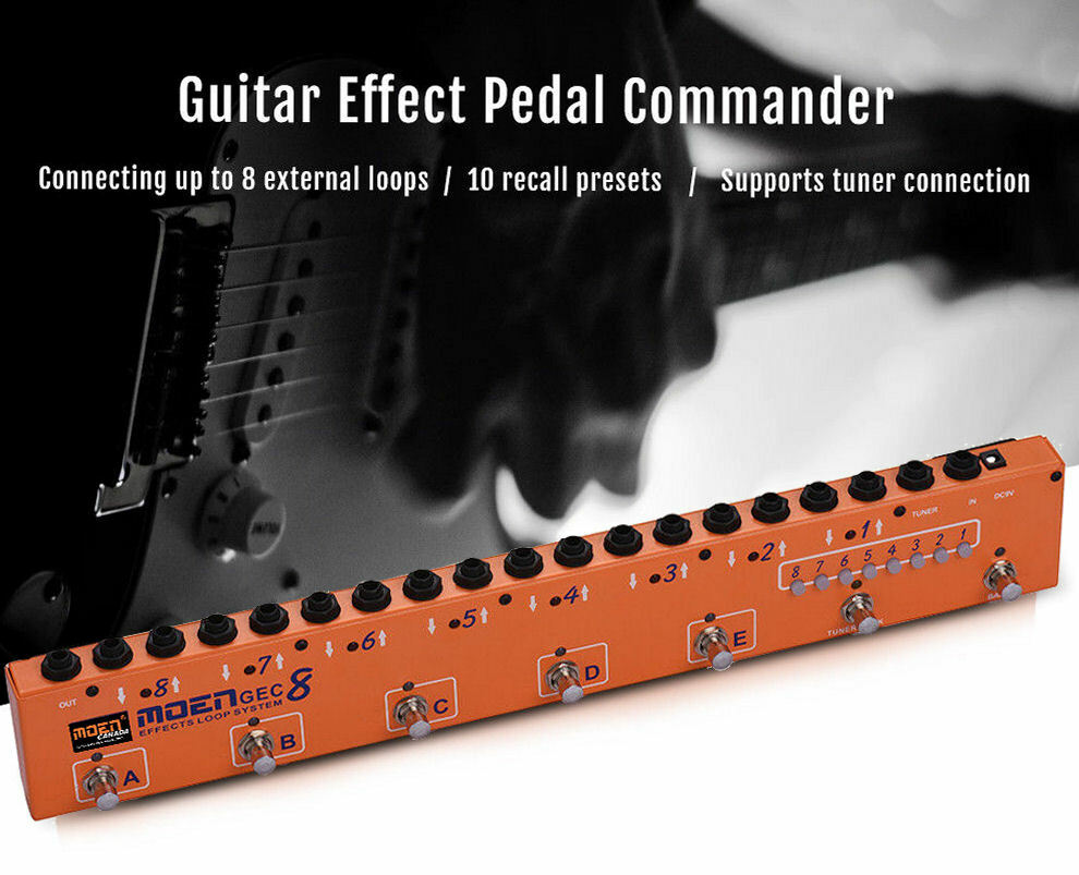 MOEN GEC8 OR Guitar Effect Pedal Commander Effect Loop System 8 Loops 10 Presets