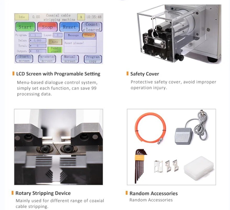 Semi-automatic Coaxial Stripping Machine Multi-layer Rotary Stripping Machine