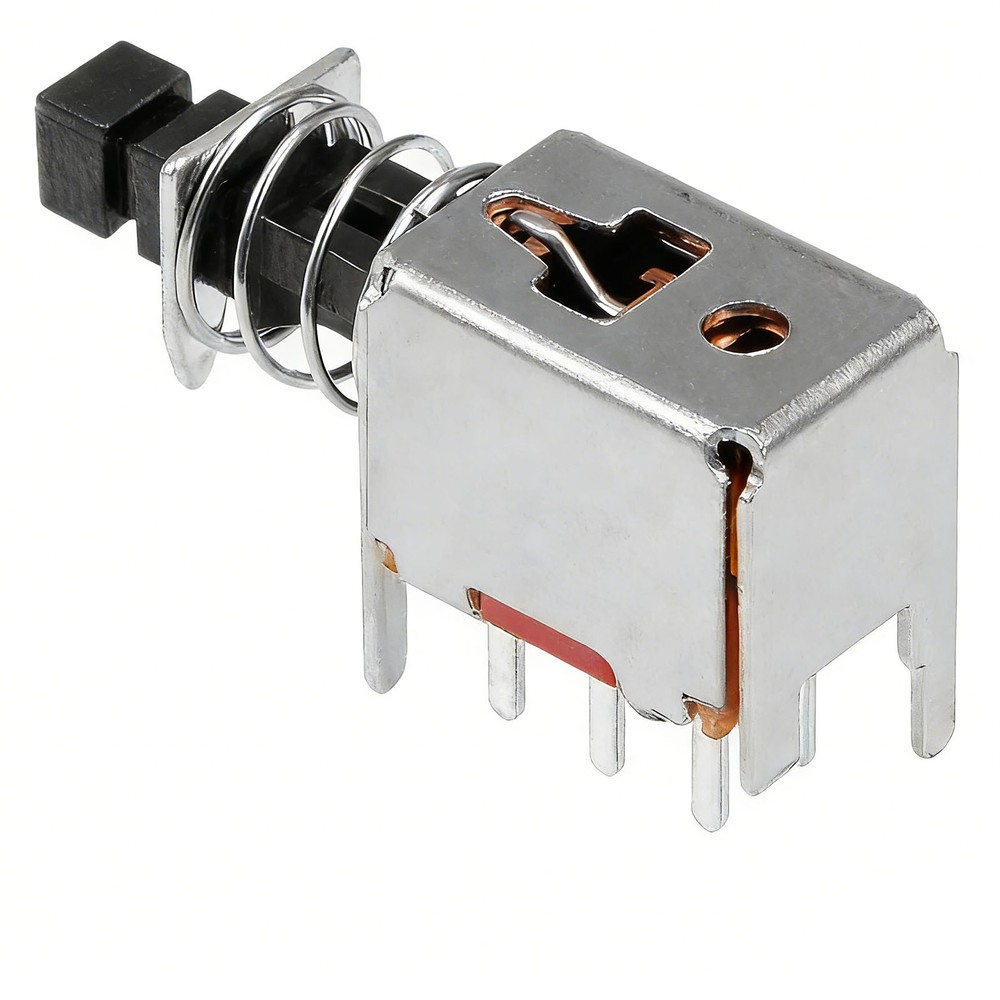 Push Button Switch DPDT 6 Pin 1 Position Self-Locking Black 10pcs