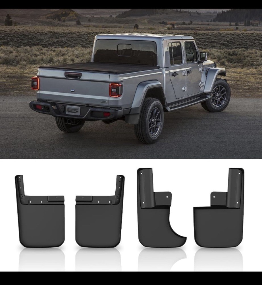 Mud Flaps Compatible with 2020-2026 Gladiator, Molded Splash Guards Set Premi...