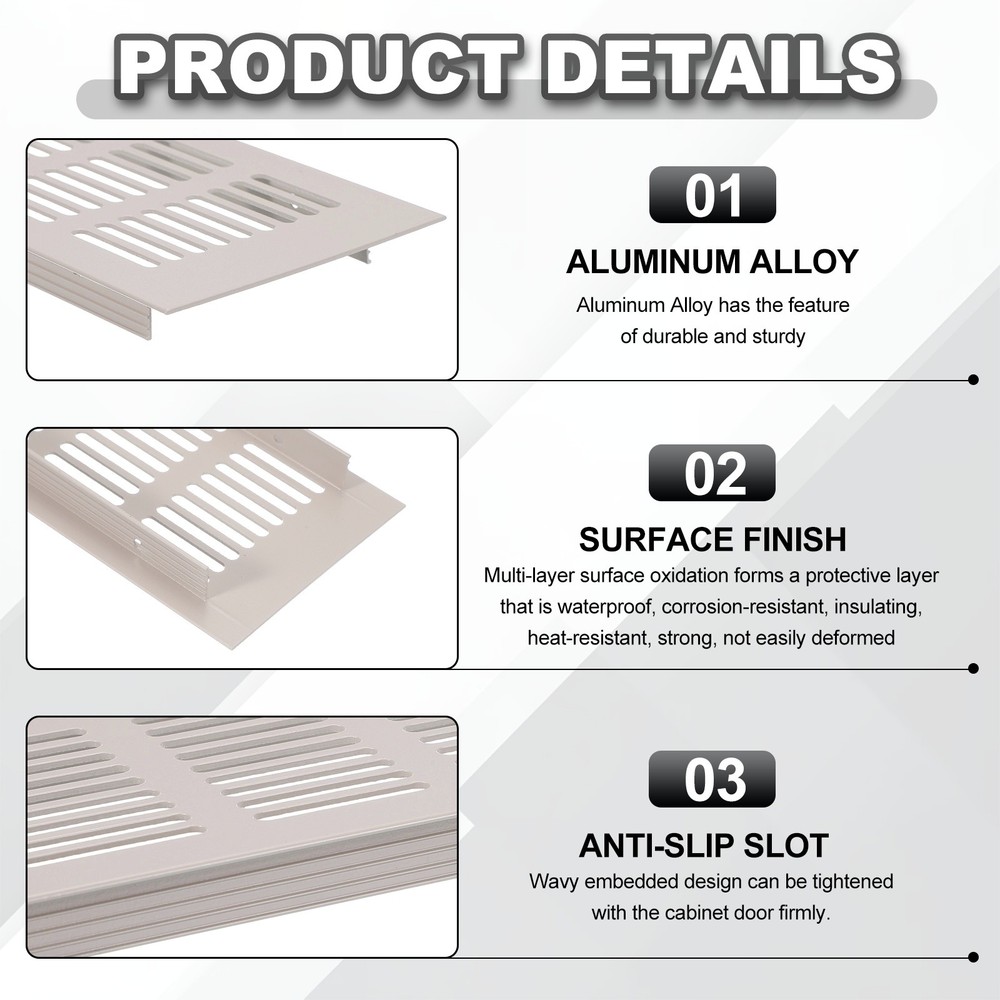 Rectangular ventilation grille for Alfa (250x80mm, grey, 2pcs)